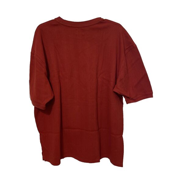 Calvin Klein Vintage Red Knit Shirt Mens Size XXL 2X Cotton Made in USA - Picture 9 of 11